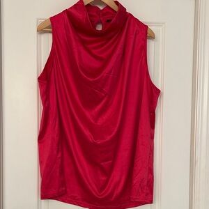 Chic Hot Pink Sleeveless Cowl Neck Blouse